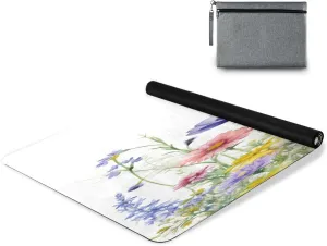 Watercolor Flowers Yoga Mat Tear Resistance & Thick Gym Fitness Mat,Non Slip Natural Rubber Yoga Mat for Yoga, Pilates & Floor Workouts