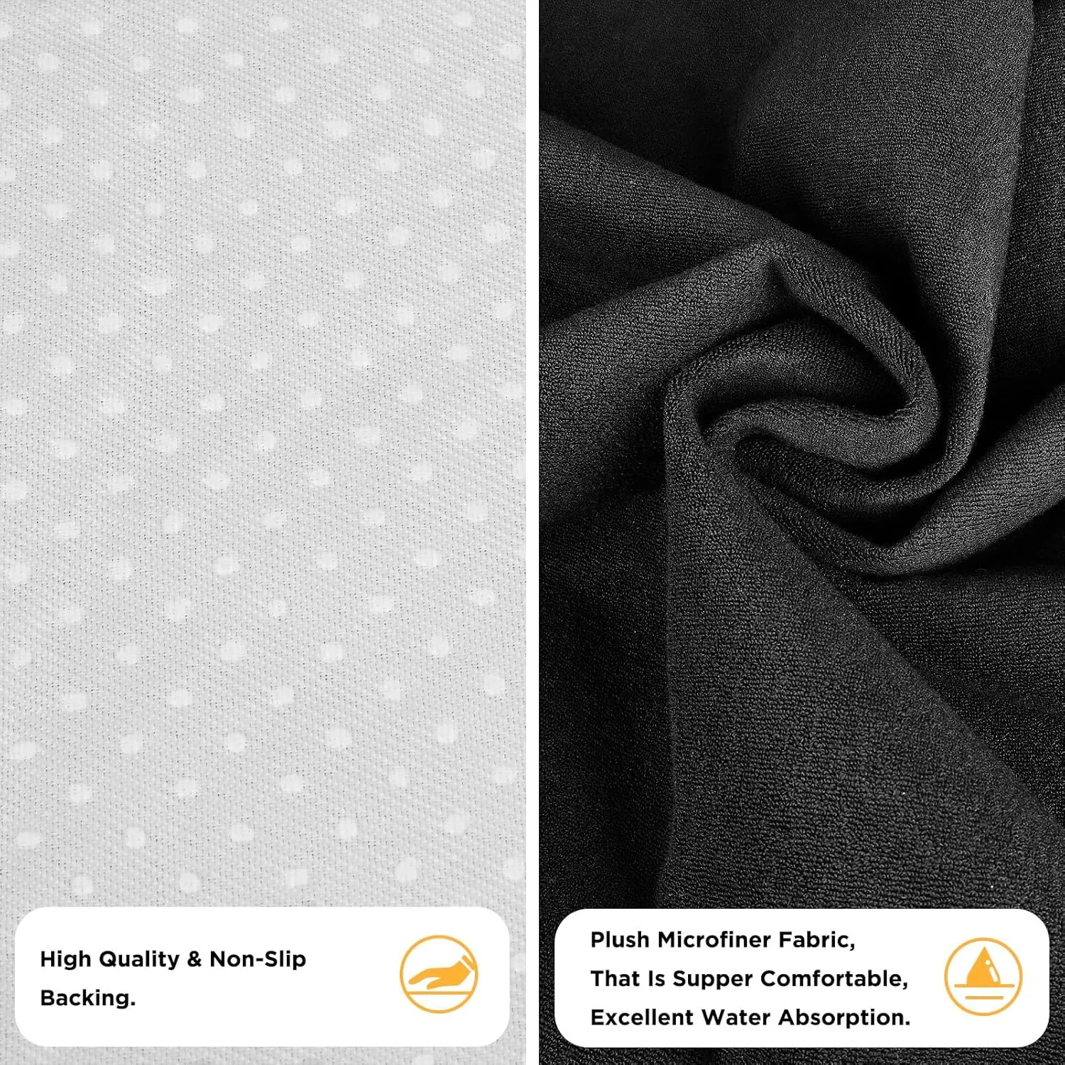Waterproof Seat Cover Towel, 2PCS Premium Sweat Carseat Protector, Perfect for Universal Anti-Slip Car Truck SUV Seat, Great for Surfing Yoga Gym Workout, Black