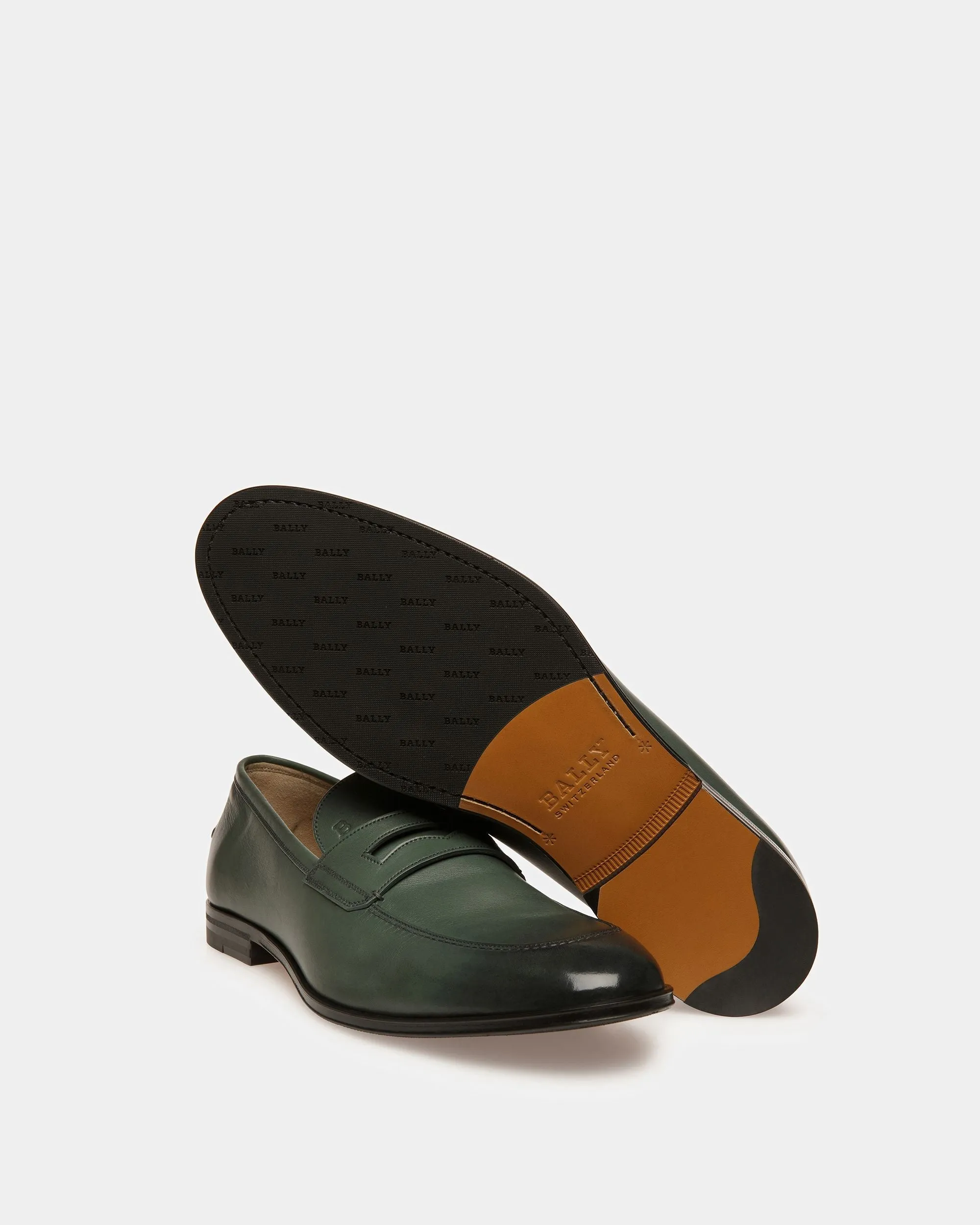 Webb Leather Loafers In Sage