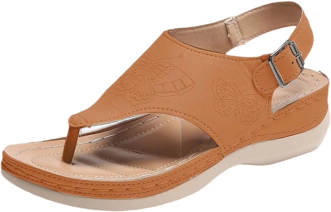 Wedge Sandals for Women 2025 Lightweight Comfortable Orthopedic Sandals Breathable Walking Slippers with Arch Support Dressy Open Toe Sandal Casual Non-Slip Summer Beach Dress Shoes