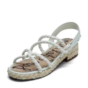 White Strappy Cristan Quick shipping Sandals Platform Round-toe Edelman Sam Ivory Espadrille Massive discount