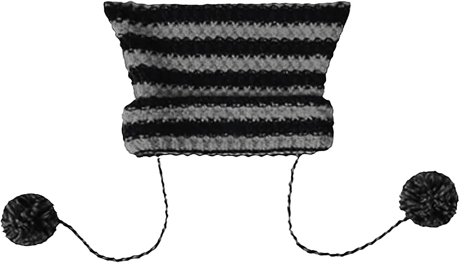 Women Cat Ear Beanie Hat Vintage Crochet Knit Cap Y2K Style Striped Cap with Devil Horn Grunge Slouchy Beanie