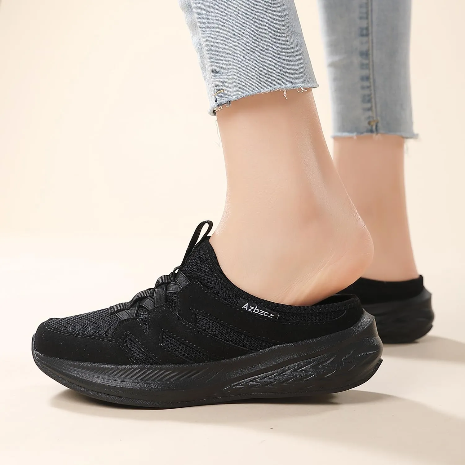 Women Slip On Mule Shoes Lightweight Closed Toe Arch Support Non Slip Rubber Sole
