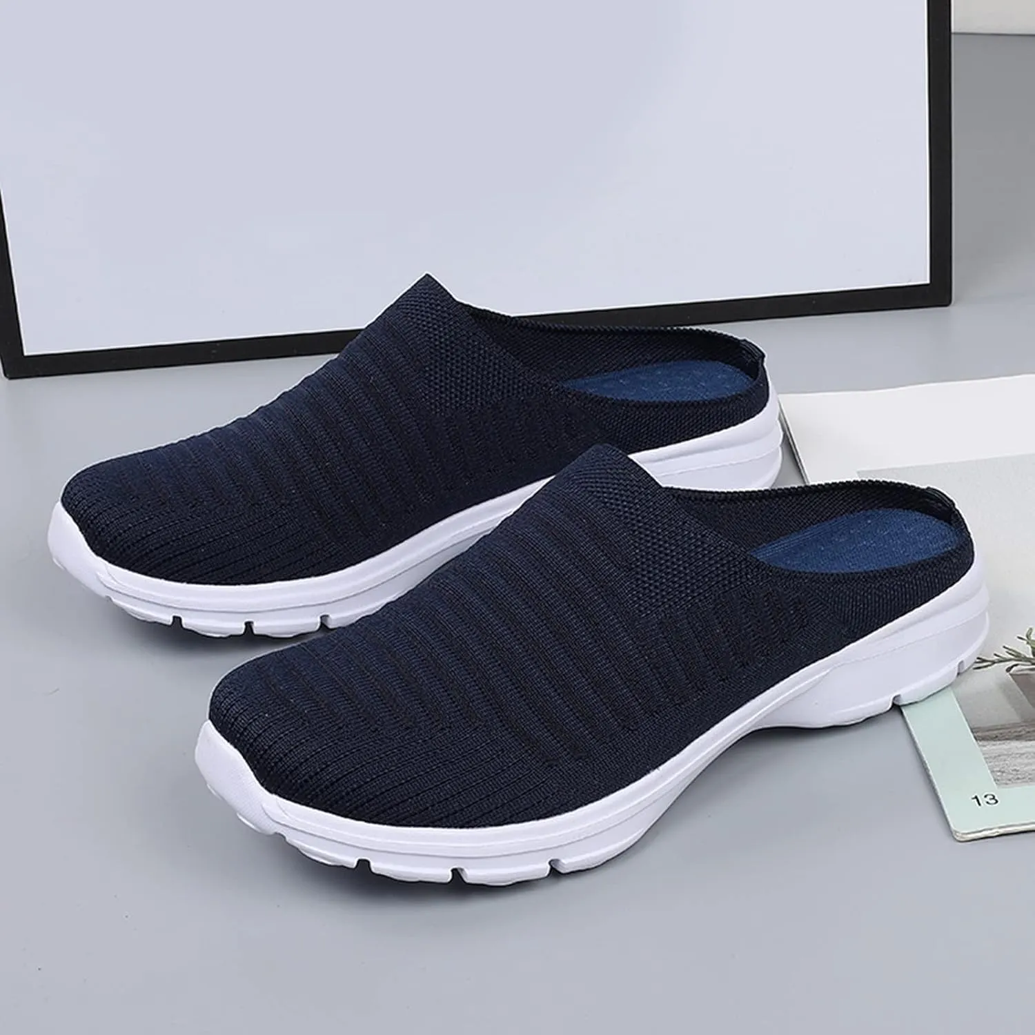 Womens Breathable Mesh Walking Mules Sneakers Tennis Shoes Men Food Service Shoes Dressy Casual Waterproof Sneakers Steel Toe Tennis Shoe Cross Trainer Shoe