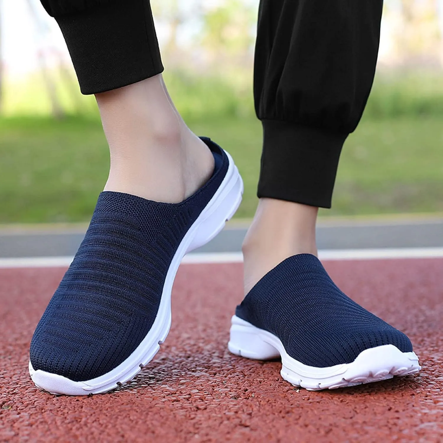 Womens Breathable Mesh Walking Mules Sneakers Tennis Shoes Men Food Service Shoes Dressy Casual Waterproof Sneakers Steel Toe Tennis Shoe Cross Trainer Shoe