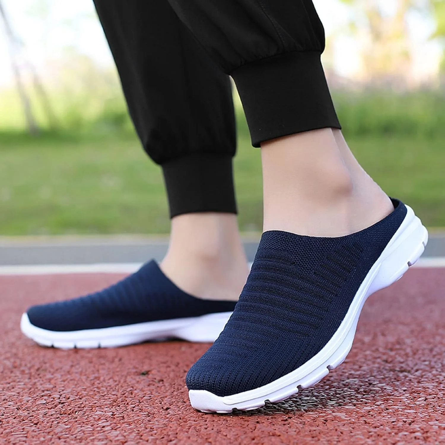 Womens Breathable Mesh Walking Mules Sneakers Tennis Shoes Men Food Service Shoes Dressy Casual Waterproof Sneakers Steel Toe Tennis Shoe Cross Trainer Shoe