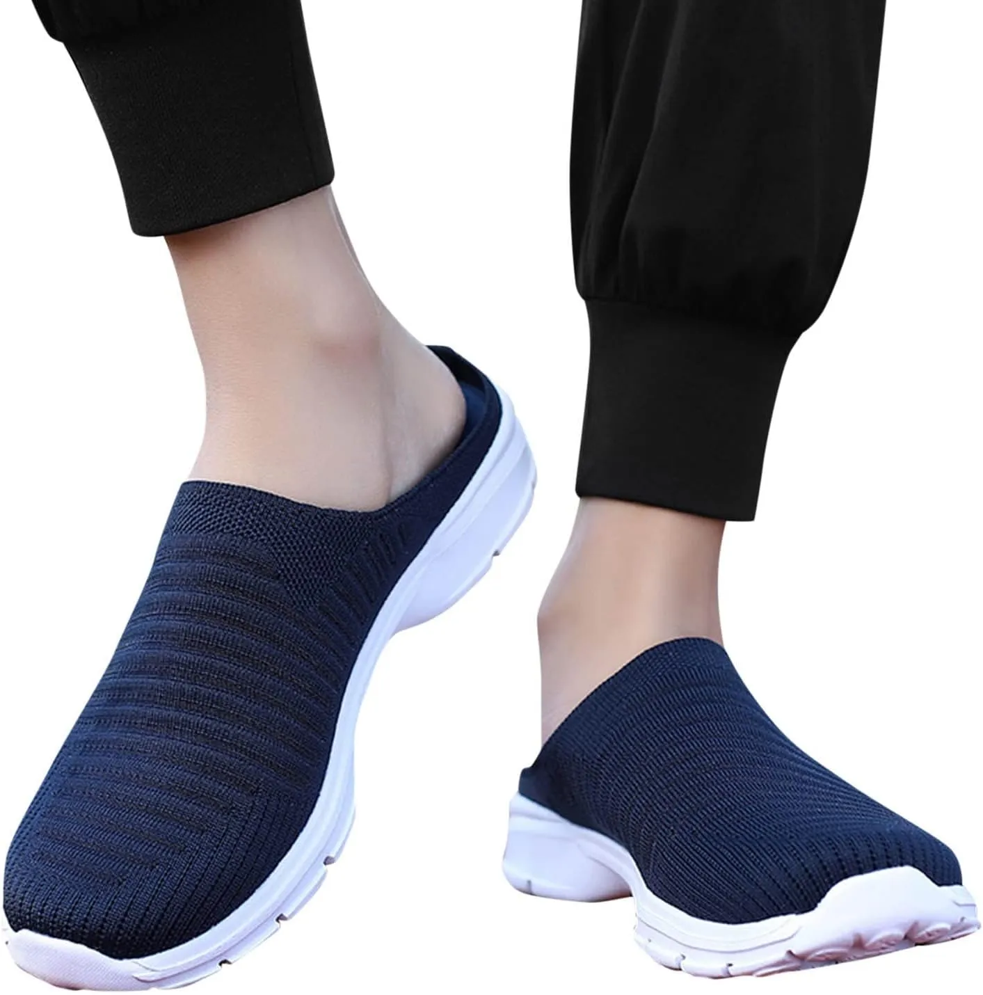Womens Breathable Mesh Walking Mules Sneakers Tennis Shoes Men Food Service Shoes Dressy Casual Waterproof Sneakers Steel Toe Tennis Shoe Cross Trainer Shoe