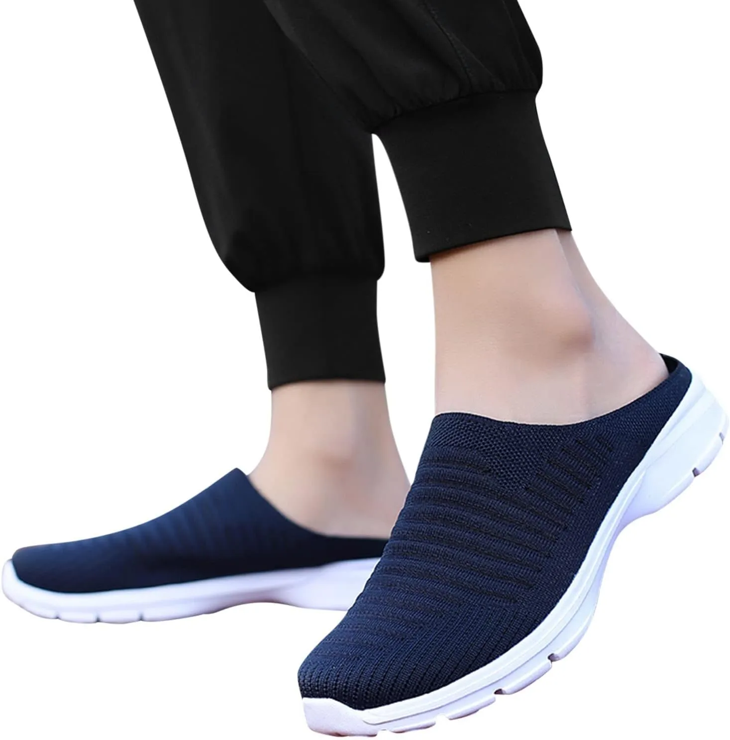 Womens Breathable Mesh Walking Mules Sneakers Tennis Shoes Men Food Service Shoes Dressy Casual Waterproof Sneakers Steel Toe Tennis Shoe Cross Trainer Shoe