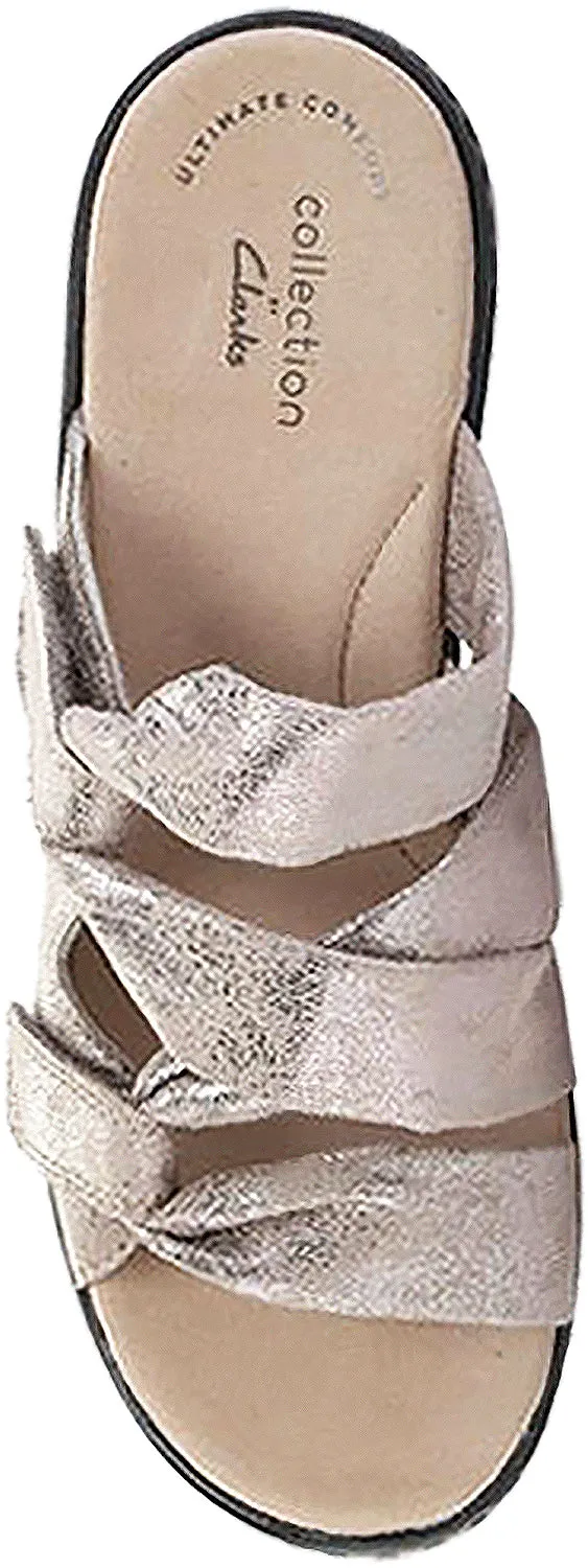 Women's Clarks Delana Jazz Pewter Metallic Leather