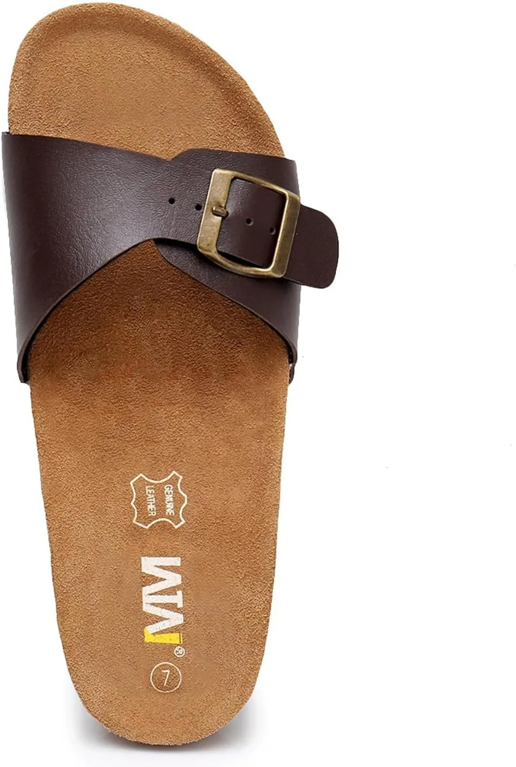 Women's Cork Footbed Sandals Cow Suede Slide Sandals for Women with Adjustable Strap Buckle Open Toe Beach Sandals