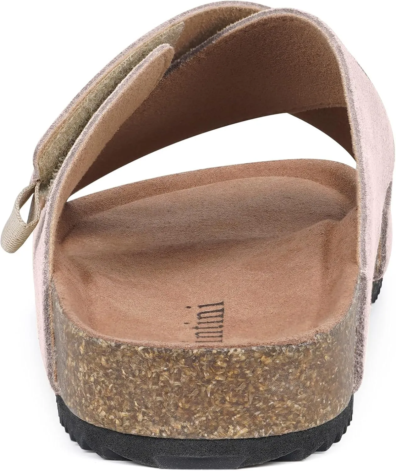 Womens Cork Footbed Slides Sandals Suede Leather Flat Sandals Cross Band Summer Slip on Open Toe Slippers Arch Support for Indoor Outdoor with Adjustable Straps