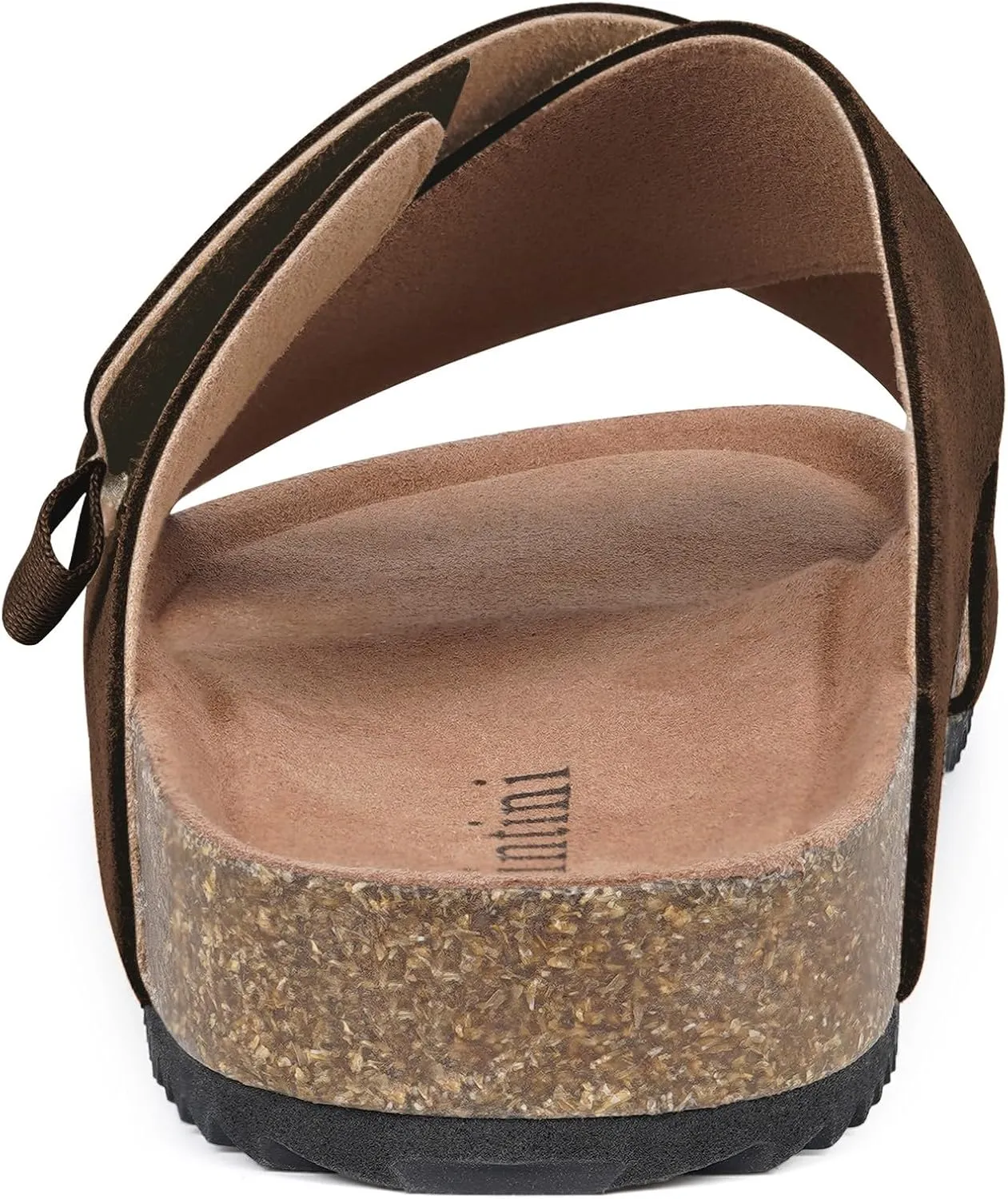 Womens Cork Footbed Slides Sandals Suede Leather Flat Sandals Cross Band Summer Slip on Open Toe Slippers Arch Support for Indoor Outdoor with Adjustable Straps