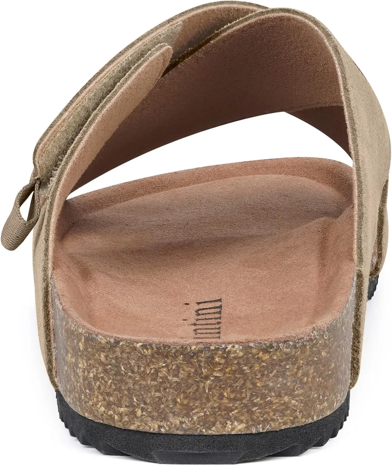 Womens Cork Footbed Slides Sandals Suede Leather Flat Sandals Cross Band Summer Slip on Open Toe Slippers Arch Support for Indoor Outdoor with Adjustable Straps
