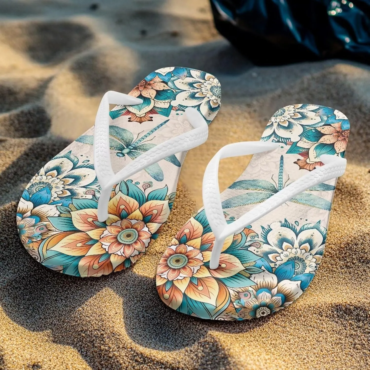 Women's Flip Flops Comfortable Summer Beach Sandals Slip On Walking Thong Sandals Women's Indoor Outdoor Slide Flat Sandal US Size 5.5-9.5