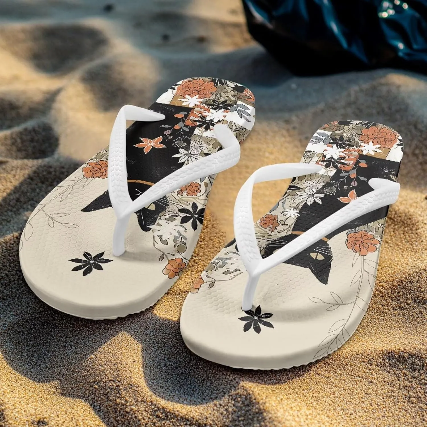 Women's Flip Flops Comfortable Summer Beach Sandals Slip On Walking Thong Sandals Women's Indoor Outdoor Slide Flat Sandal US Size 5.5-9.5