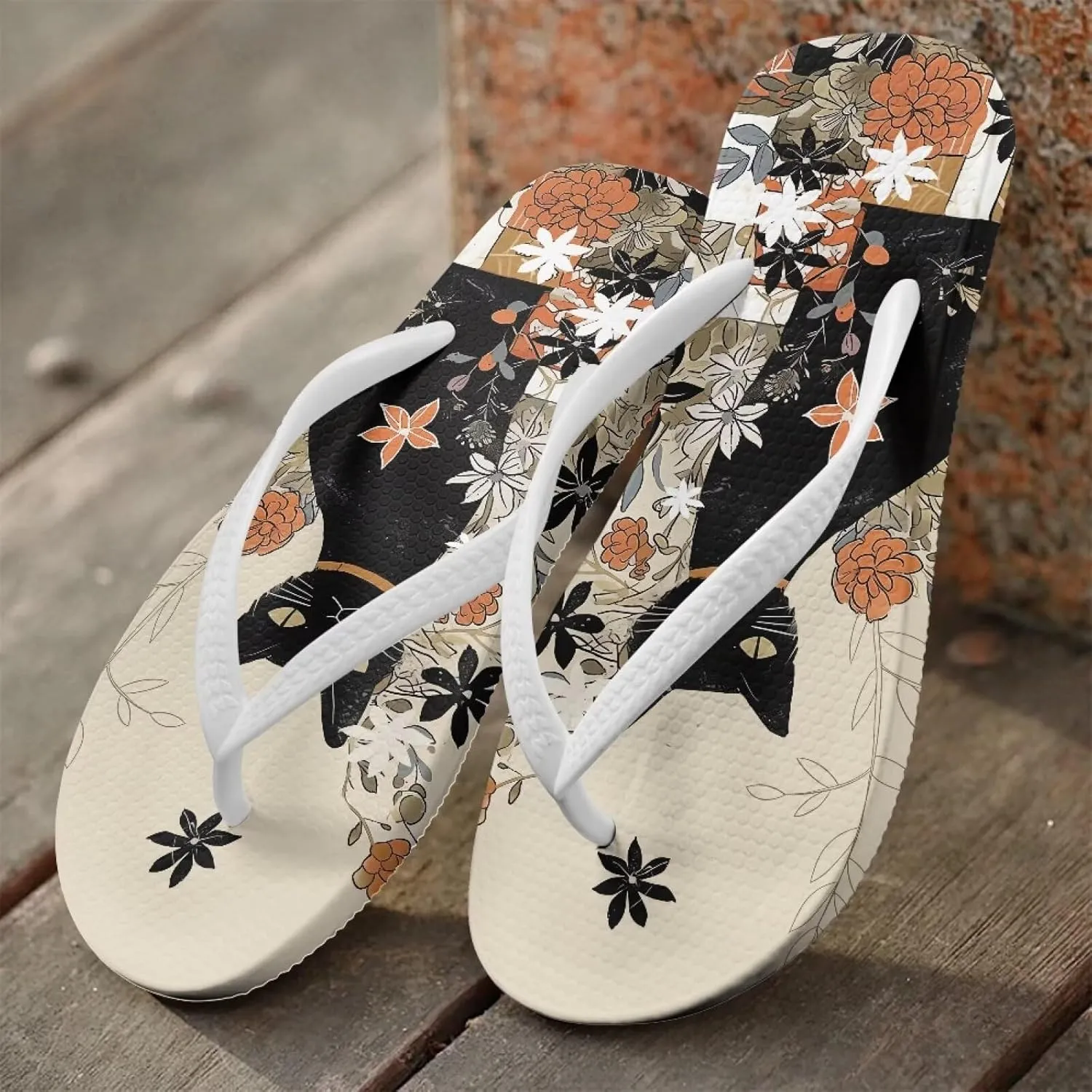 Women's Flip Flops Comfortable Summer Beach Sandals Slip On Walking Thong Sandals Women's Indoor Outdoor Slide Flat Sandal US Size 5.5-9.5