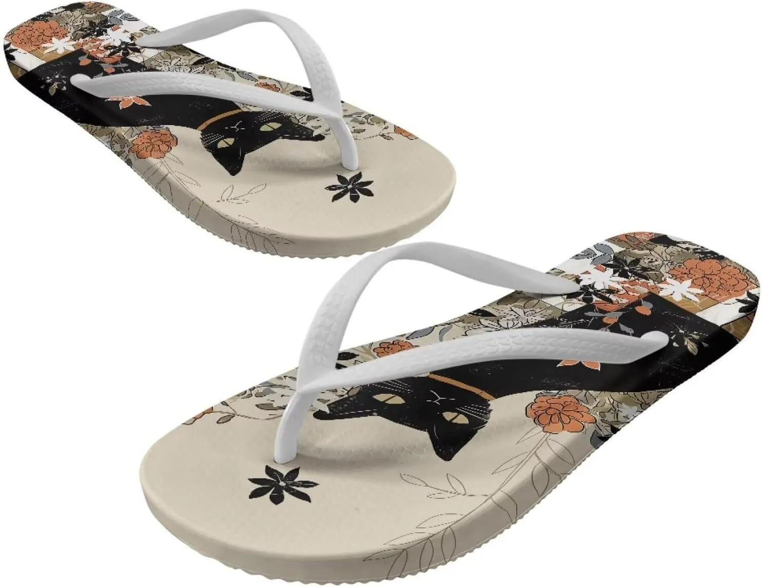 Women's Flip Flops Comfortable Summer Beach Sandals Slip On Walking Thong Sandals Women's Indoor Outdoor Slide Flat Sandal US Size 5.5-9.5