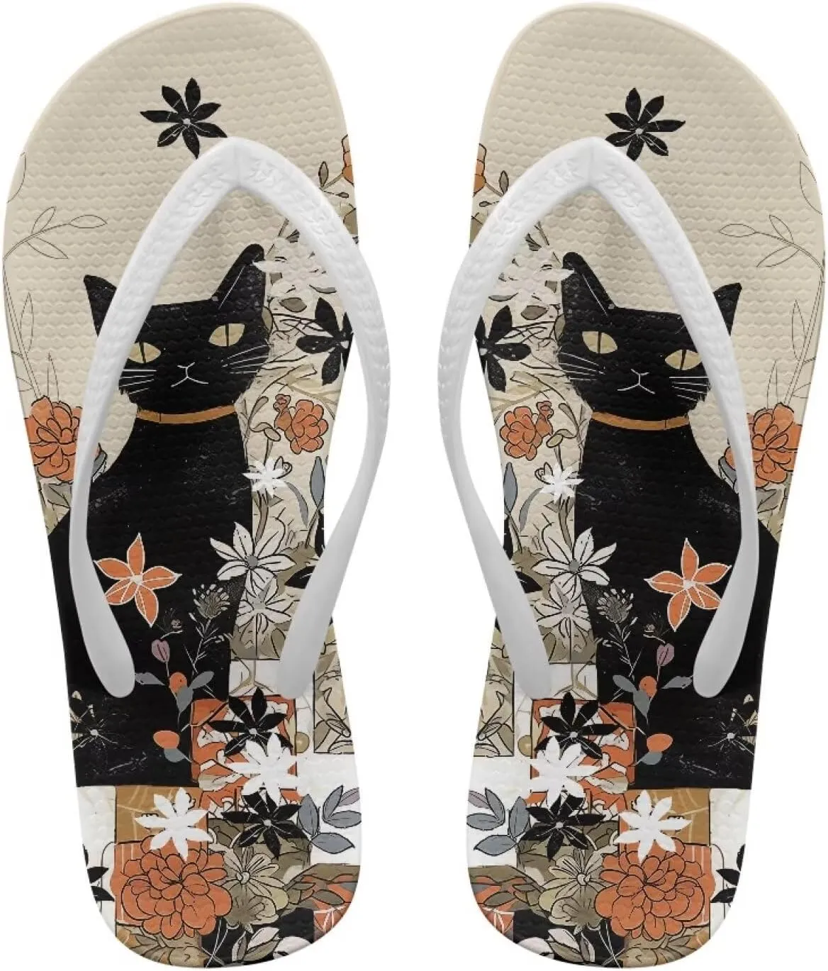 Women's Flip Flops Comfortable Summer Beach Sandals Slip On Walking Thong Sandals Women's Indoor Outdoor Slide Flat Sandal US Size 5.5-9.5
