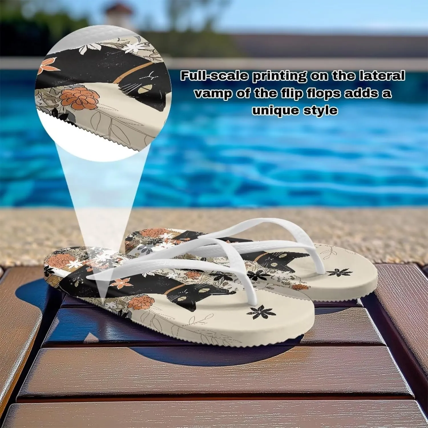 Women's Flip Flops Comfortable Summer Beach Sandals Slip On Walking Thong Sandals Women's Indoor Outdoor Slide Flat Sandal US Size 5.5-9.5