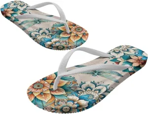 Women's Flip Flops Comfortable Summer Beach Sandals Slip On Walking Thong Sandals Women's Indoor Outdoor Slide Flat Sandal US Size 5.5-9.5