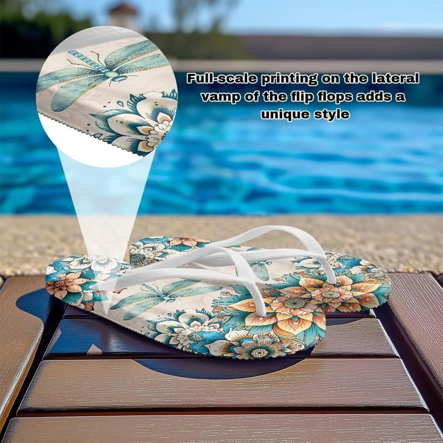Women's Flip Flops Comfortable Summer Beach Sandals Slip On Walking Thong Sandals Women's Indoor Outdoor Slide Flat Sandal US Size 5.5-9.5