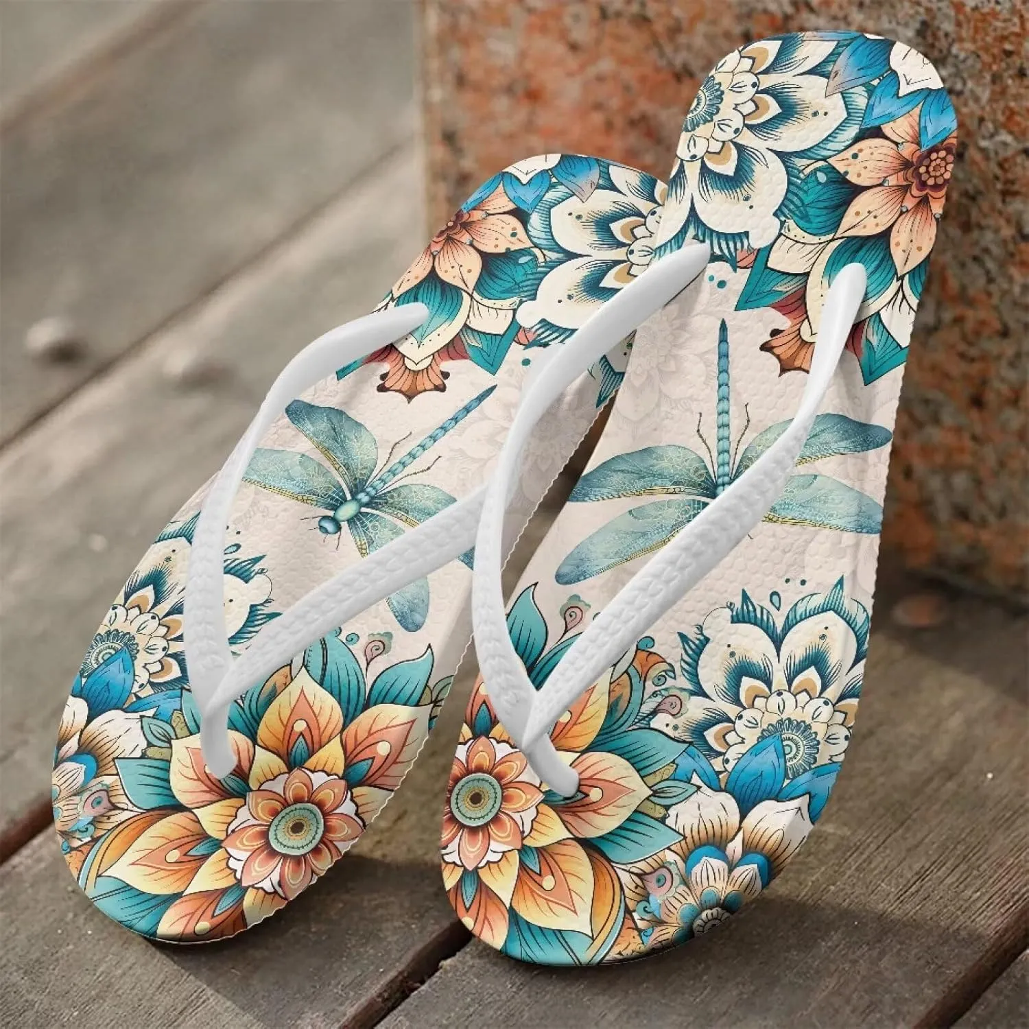 Women's Flip Flops Comfortable Summer Beach Sandals Slip On Walking Thong Sandals Women's Indoor Outdoor Slide Flat Sandal US Size 5.5-9.5