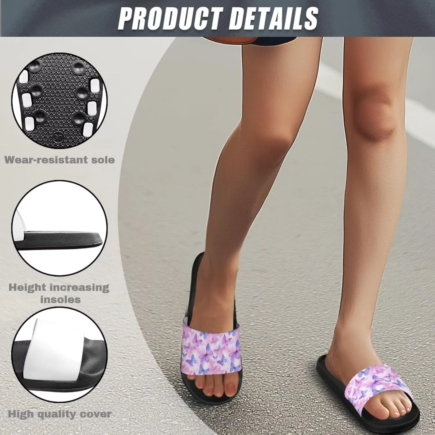 Women's Floral Printed Beach Sandals Non-Slip Soft Comfort Slide Sandals Cartoon Animal House Slippers Filp-Flops for Ladies Girls Gift for Wife Daughters Sisters Size 5-10