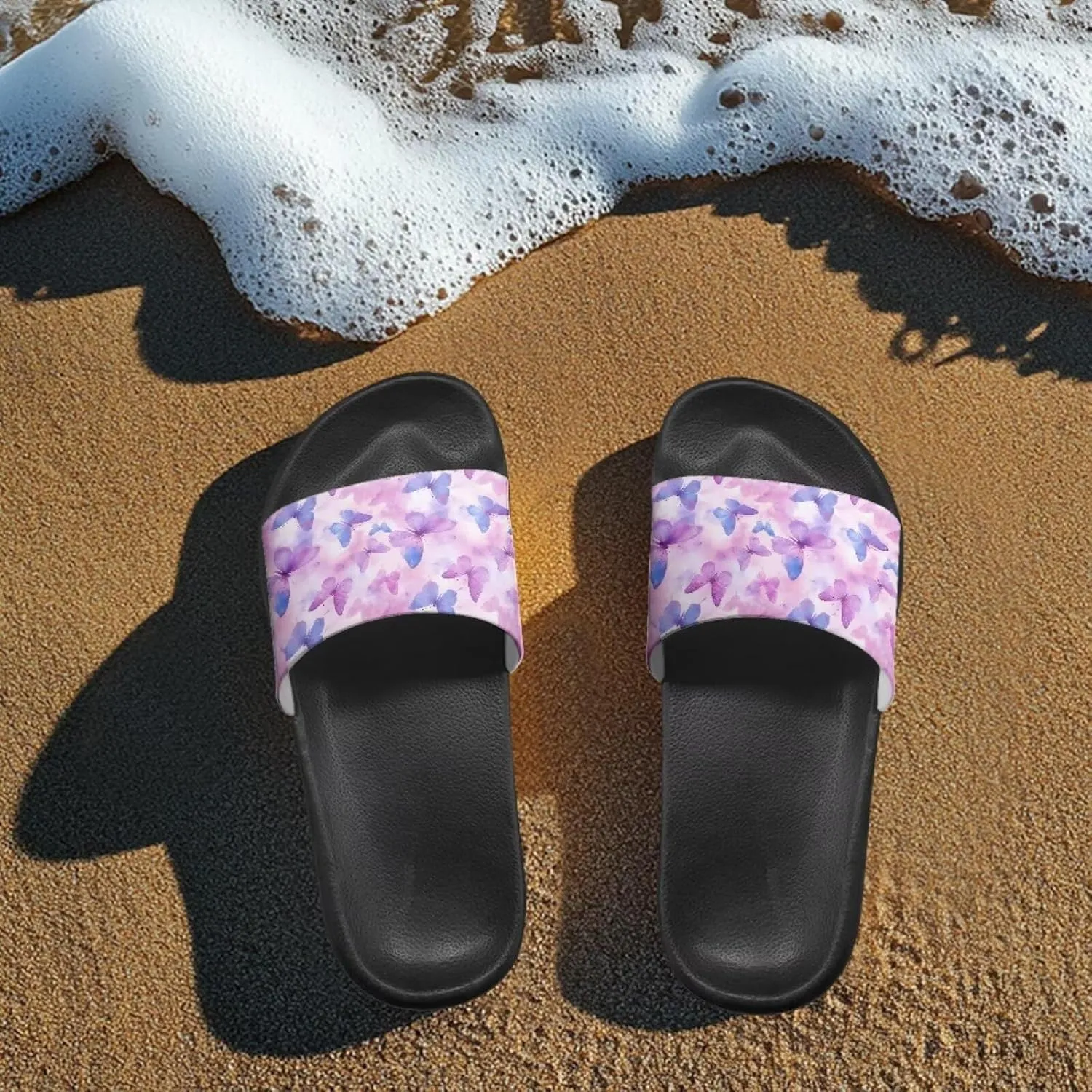 Women's Floral Printed Beach Sandals Non-Slip Soft Comfort Slide Sandals Cartoon Animal House Slippers Filp-Flops for Ladies Girls Gift for Wife Daughters Sisters Size 5-10