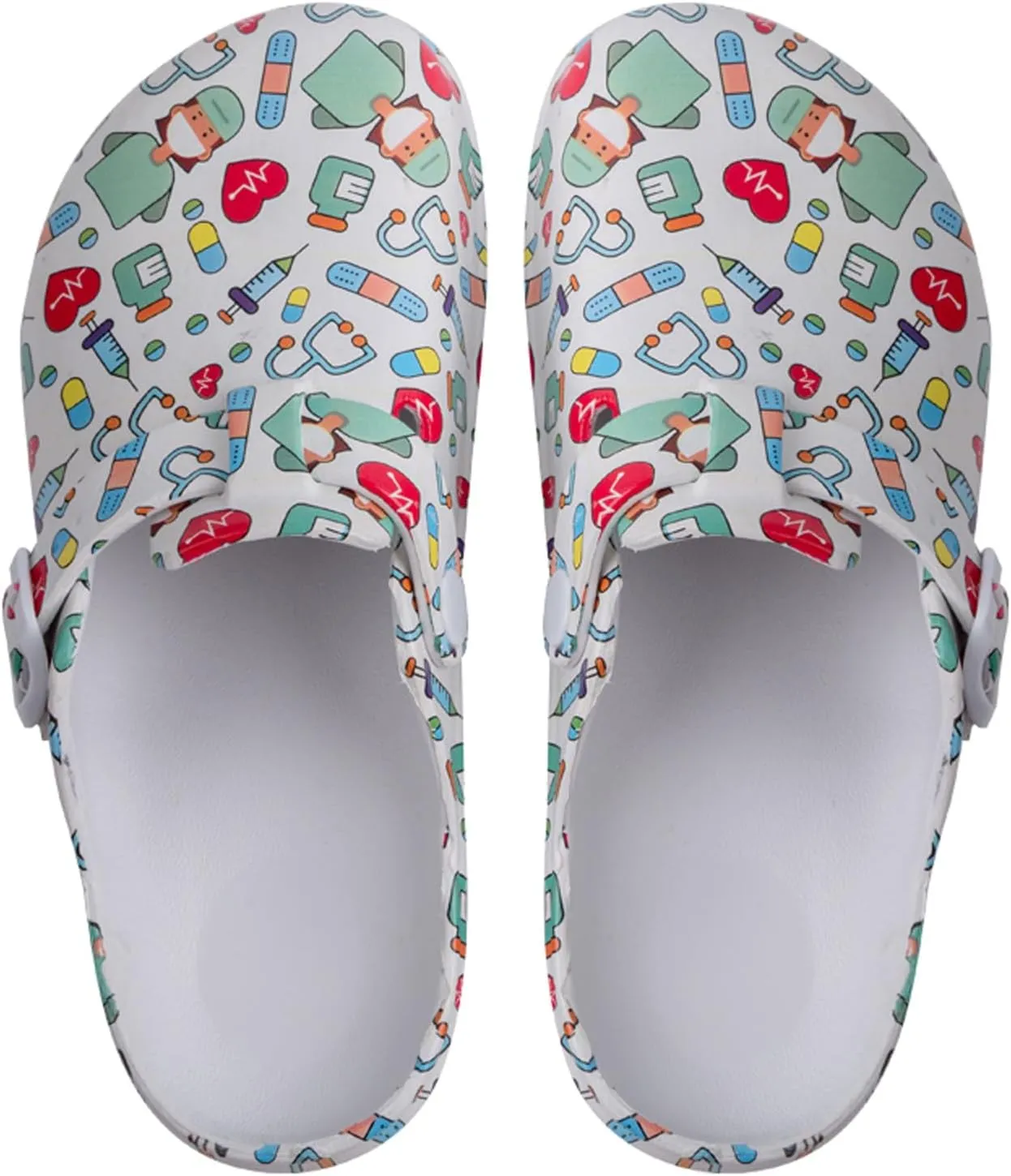 Women’s Garden Clogs EVA Slip On Comfort Shoes – Cute Printed Waterproof Mules for Nurses, Home, Outdoor, Kitchen, Work – Lightweight Non-Slip Foam Clogs