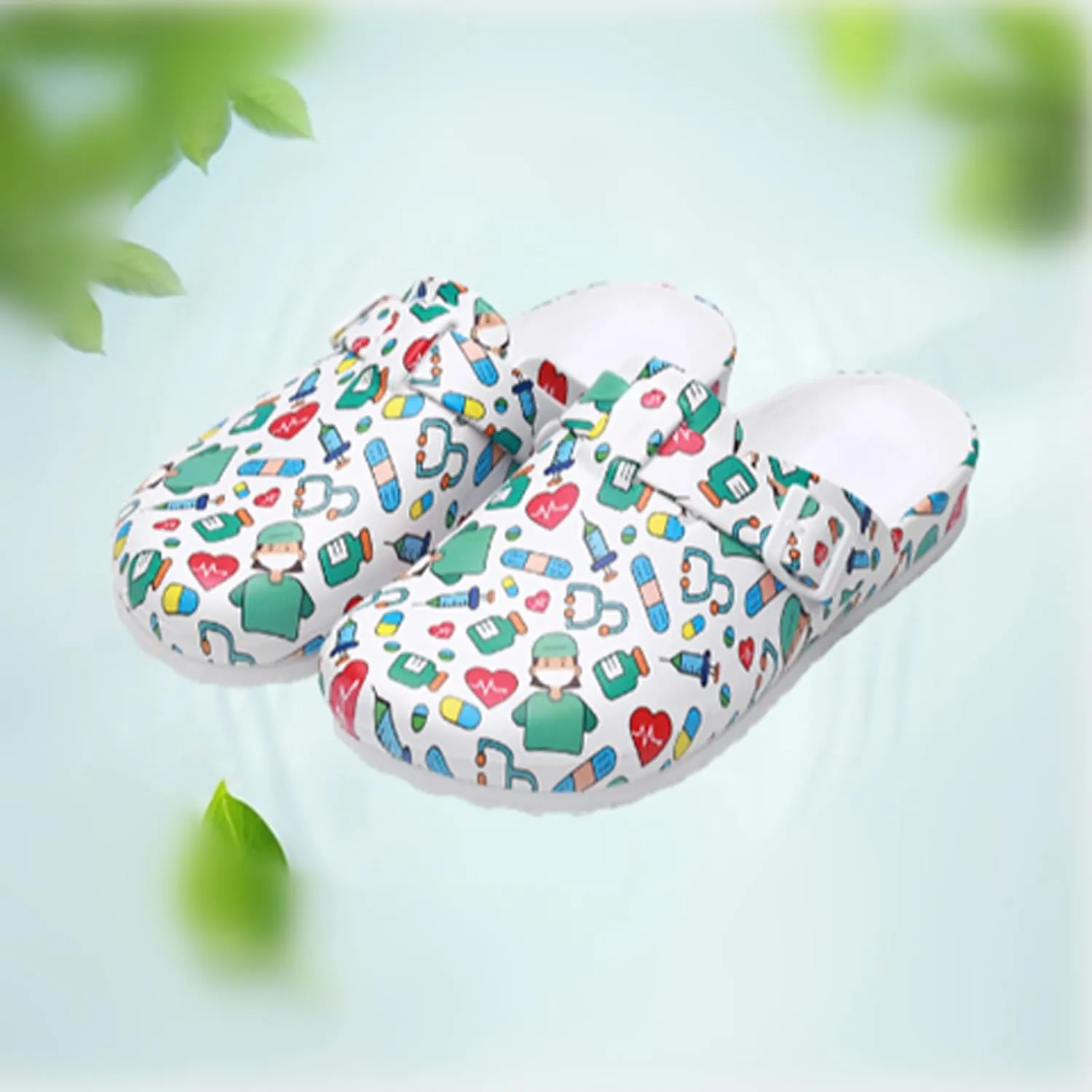 Women’s Garden Clogs EVA Slip On Comfort Shoes – Cute Printed Waterproof Mules for Nurses, Home, Outdoor, Kitchen, Work – Lightweight Non-Slip Foam Clogs