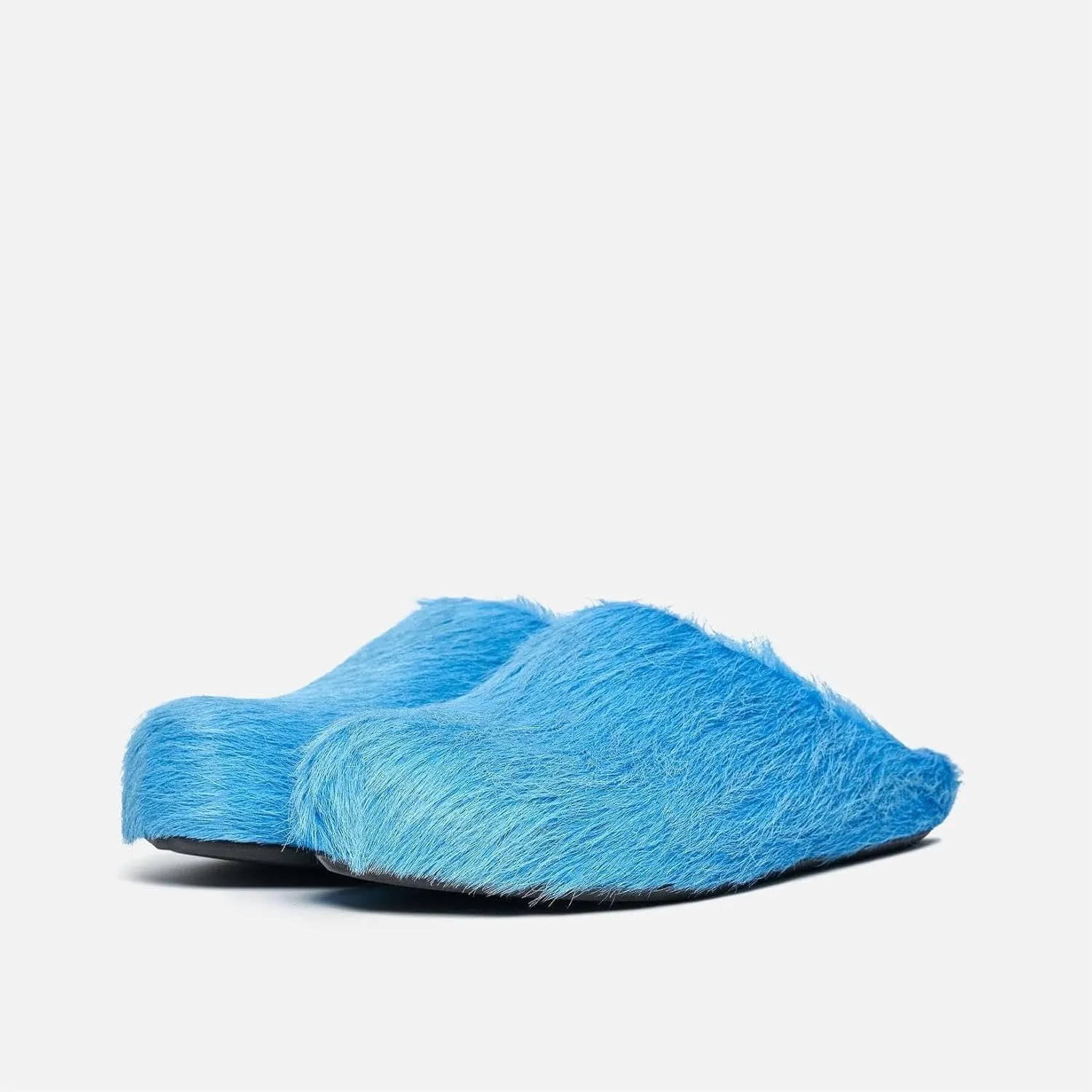 Women's Haired Fur Mules Round Toe Calf Hair Footbed Clogs Comfortable Casual Fall Mule Shoes