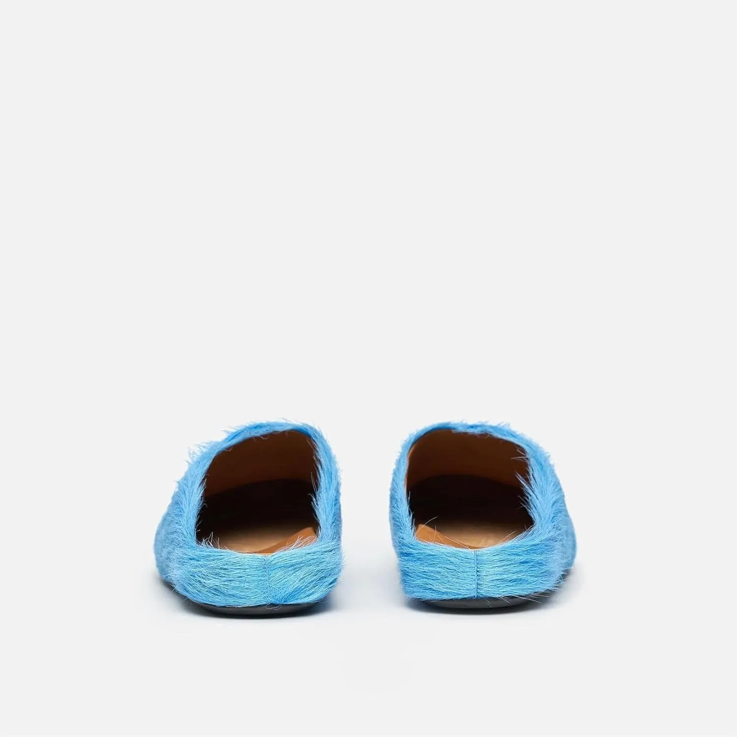 Women's Haired Fur Mules Round Toe Calf Hair Footbed Clogs Comfortable Casual Fall Mule Shoes