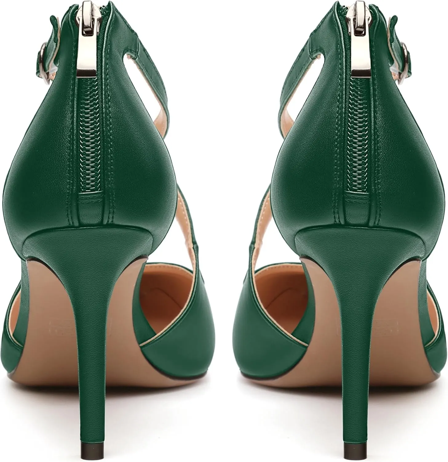Womens High Heels Pointed Toe Pumps Crossed Strap Stilettos Cut Out Sandal Pumps Party Dress Shoes with Back Zipper