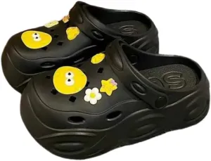 Women's Platform Clogs Slip On Slides Shoes Beach Sandals Gardener Clog Hight Heels Mule Slippers Garden Shoes DIY Cartoon Accessories Sandals