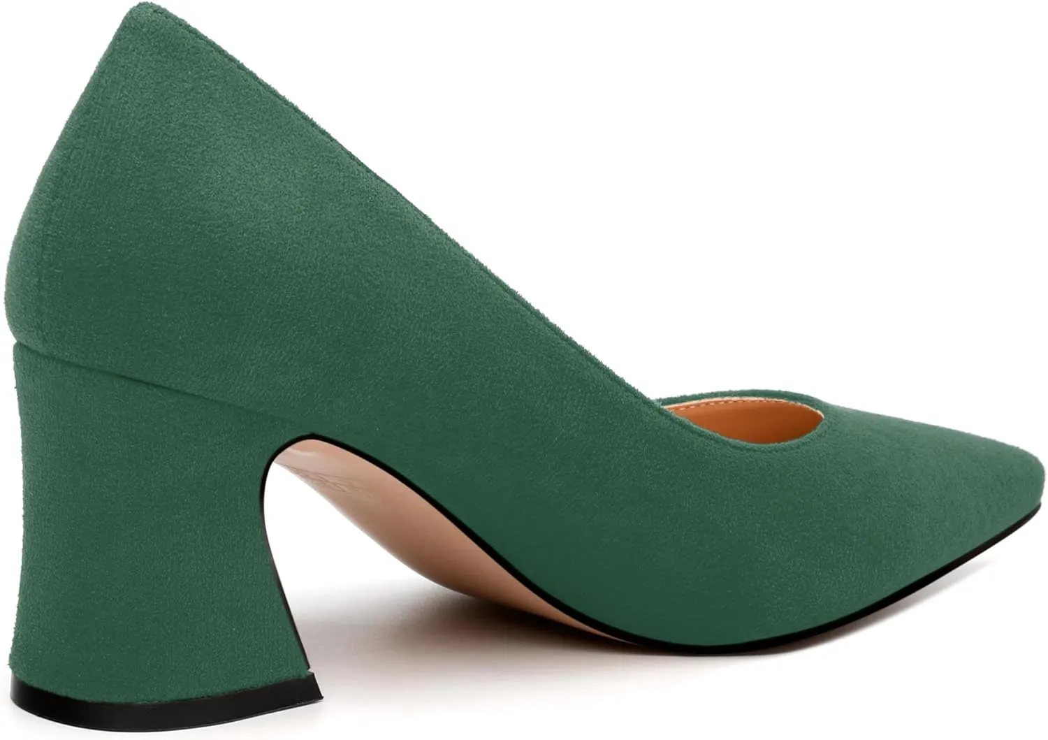 Women's Pointed Toe Mid Heel Pumps Slip On Fashion Closed Toe High Heel Shoes for Women