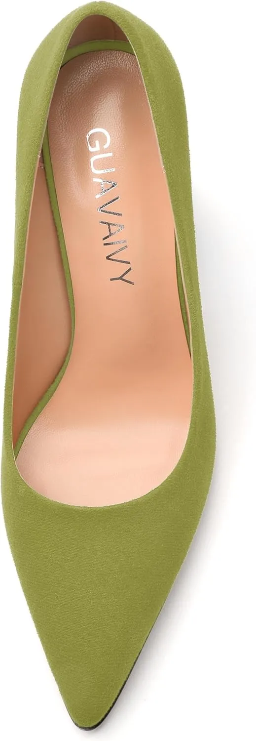 Women's Pumps, Pointed Closed Toe Chunky High Heels, Fashion Solid High Heel Shoes for Women
