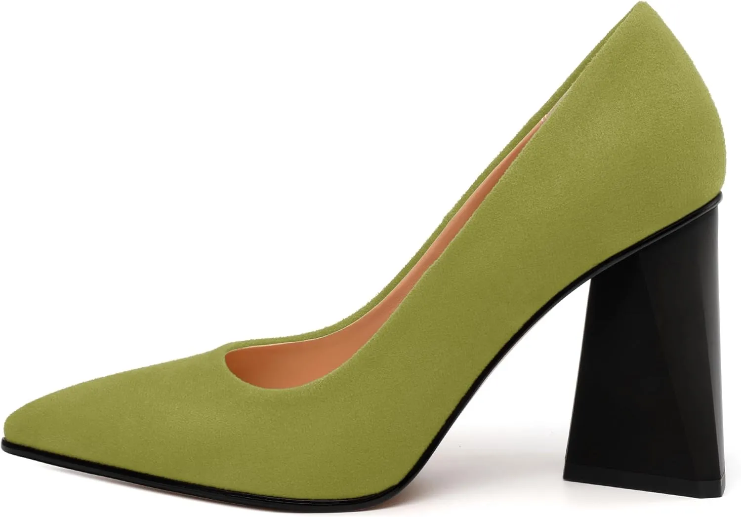 Women's Pumps, Pointed Closed Toe Chunky High Heels, Fashion Solid High Heel Shoes for Women