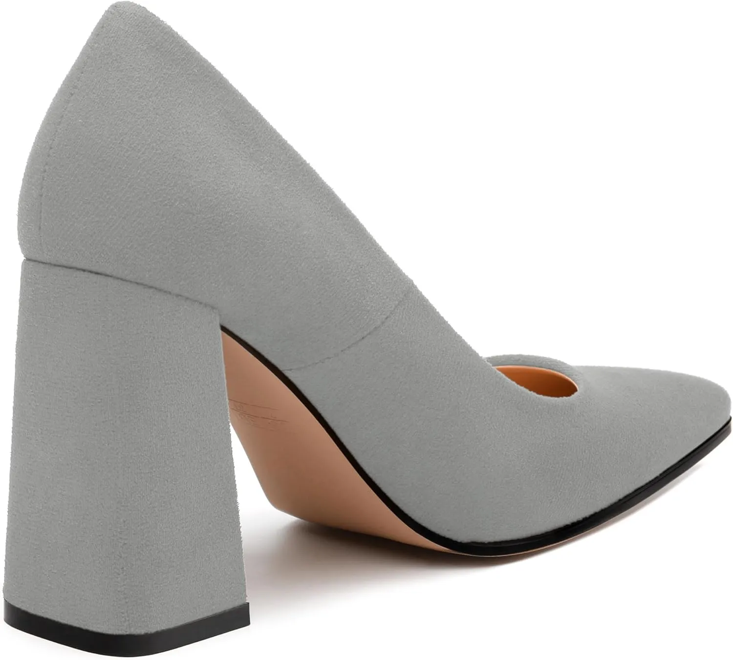 Women's Pumps, Pointed Toe Block High Heels, Slip On Fashion Chunky Heel Shoes for Women