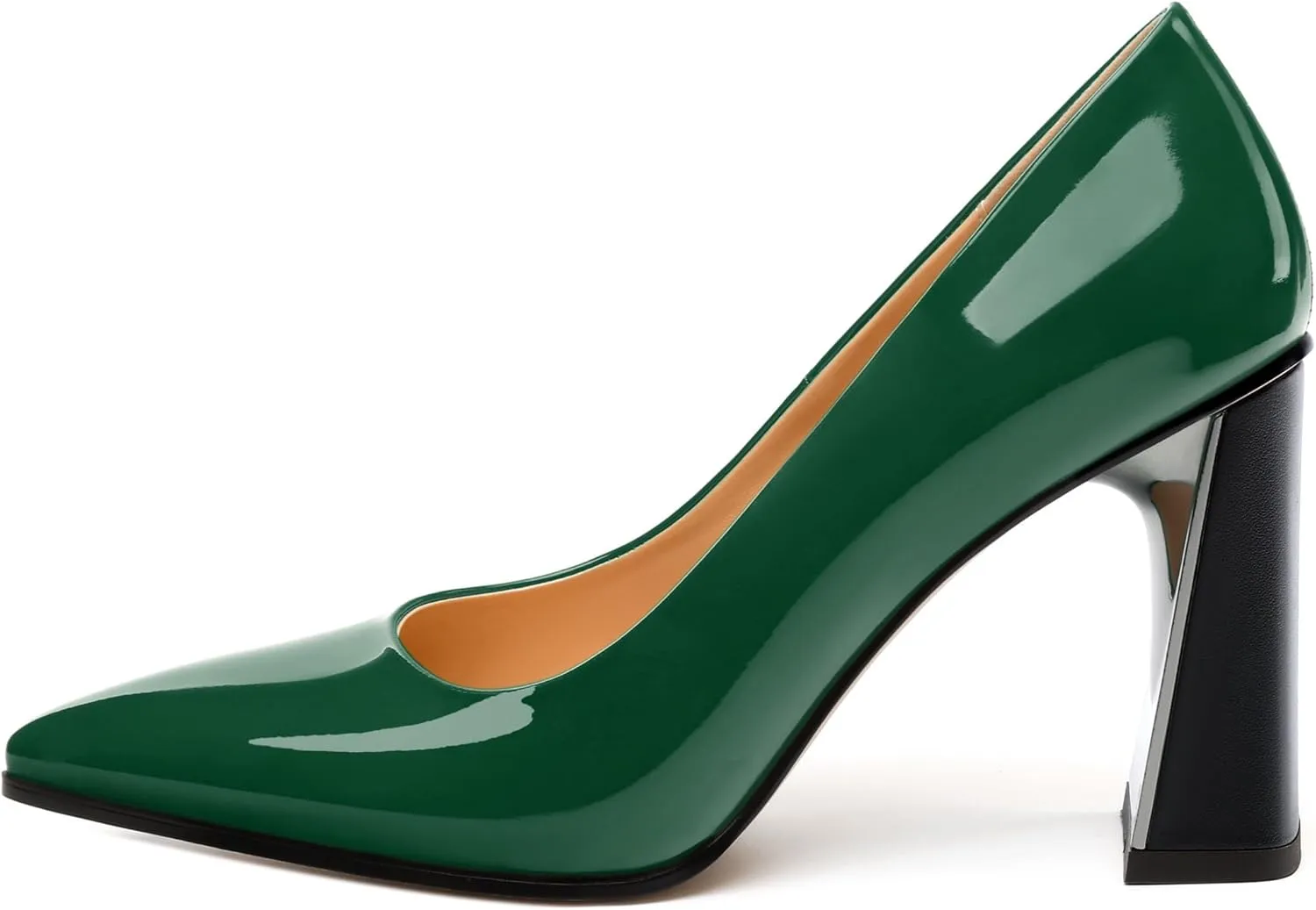 Women's Pumps, Pointed Toe Slip On High Heels, Fashion Chunky Heel Working Daily Office Wedding Party Shoes for Women