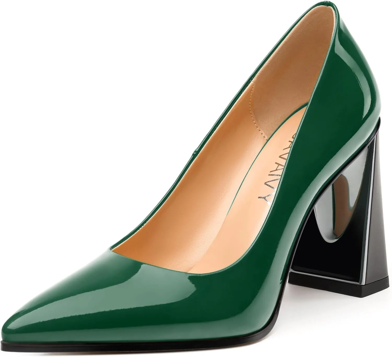 Women's Pumps, Pointed Toe Slip On High Heels, Fashion Chunky Heel Working Daily Office Wedding Party Shoes for Women