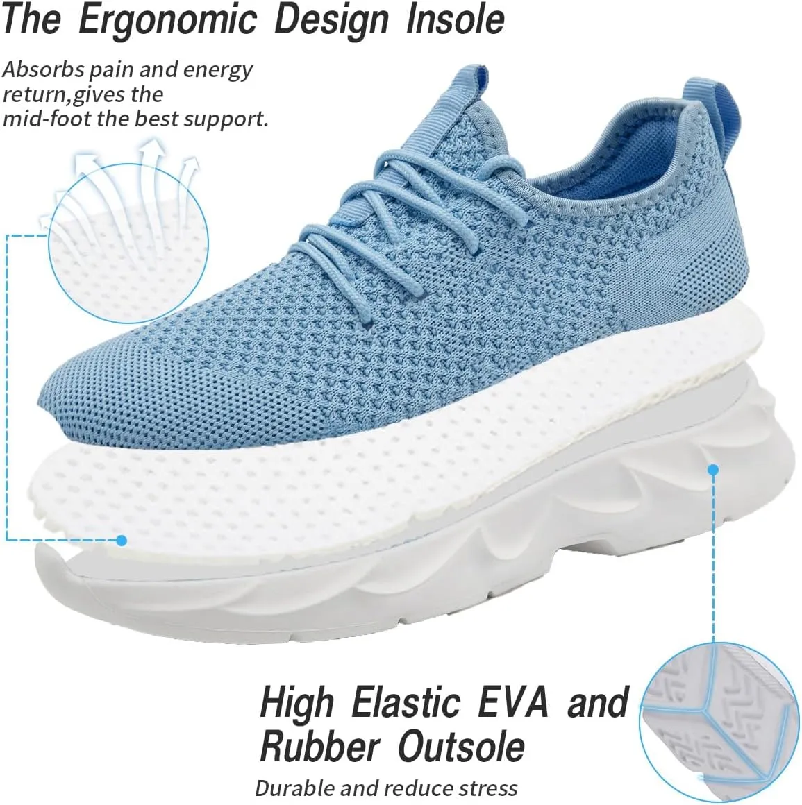 Womens Running Shoes Lightweight Breathable No Slip Sneakers Gym Athletic Workout Casual Sports Walking Tennis Shoes