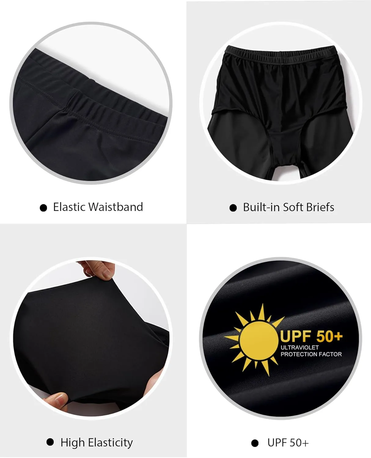 Women's Swim Shorts High Waisted Board Shorts UPF 50  Bathing Suit Bottoms Swimsuit Boyshorts Bottoms