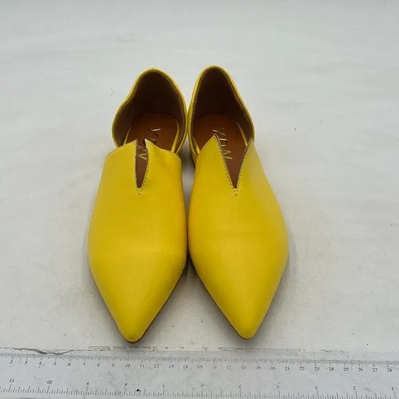 YDN Women Pointed Toe D'Orsay Ballet Flats V Cut Low Heels Slip On Office Dress