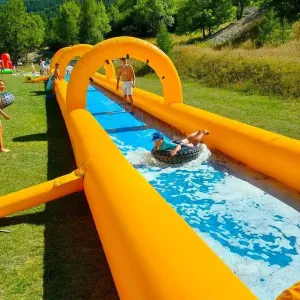 Yellow and Blue Inflatable Slip N Slide Water Slide