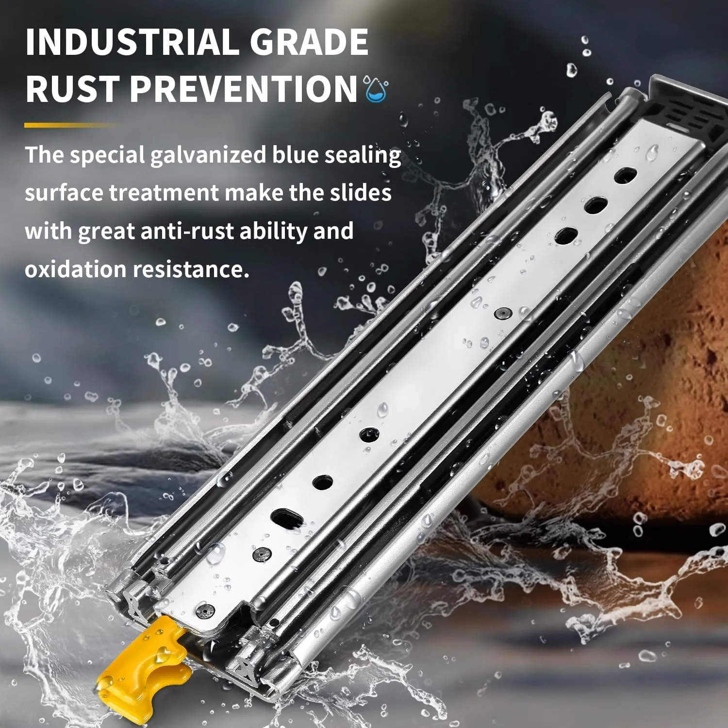 YENUO Heavy Duty Drawer Slides with Lock 12 14 16 18 20 22 24 26 28 30 32 34 36 38 40 44 48 52 56 60 Inch Full Extension Side Mount Ball Bearing Locking Rails Track Glides Runners Load 390 Lbs 1 Pair