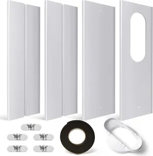 YoleShy Portable Air Conditioner Window Kit with Coupler Adjustable Window Seal for AC Unit, Sliding AC Vent Kit for Exhaust Hose, Universal for Ducting with 5.9 Inches Diameter