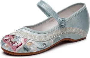 YunPeng Women's Canvas Shoes Casual Round Toe Mary Jane Shoes Ballerina Ballet Yoga Flats Slip on Shoes