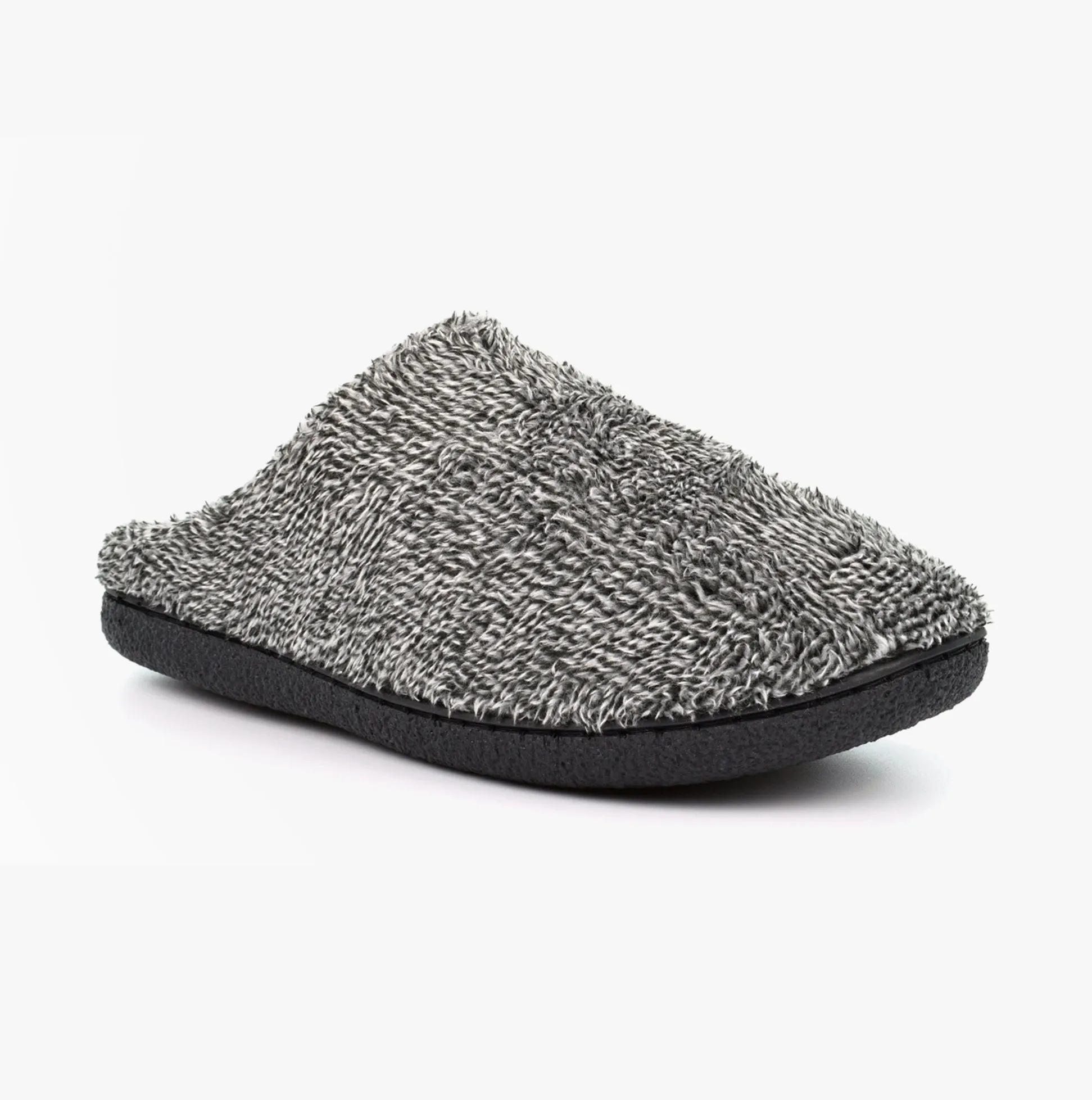Zedzzz NOAH Mens Plush Velour Mule Slippers Grey